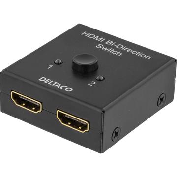 Switch HDMI bidirezionale a 2 porte Deltaco - Nero