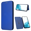 Custodia a Flip per Samsung Galaxy A34 5G - Fibra di Carbonio - Blu