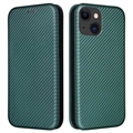Custodia a Flip per iPhone 15 - Fibra di Carbonio - Verde