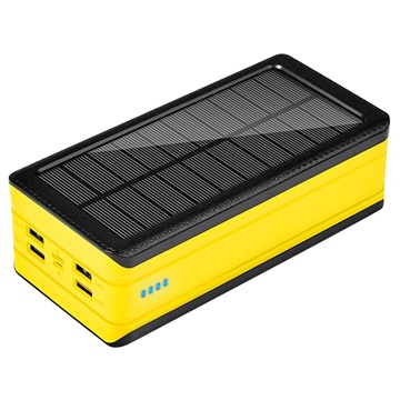 Power Bank Solare/Caricabatterie Wireless Resistente all\'Acqua - 20000mAh - Nero