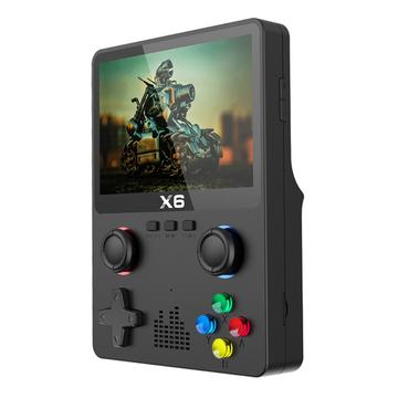 X6 HD console di gioco portatile con schermo da 3,5 pollici, macchina per videogiochi integrata con design a doppio joystick - Nero