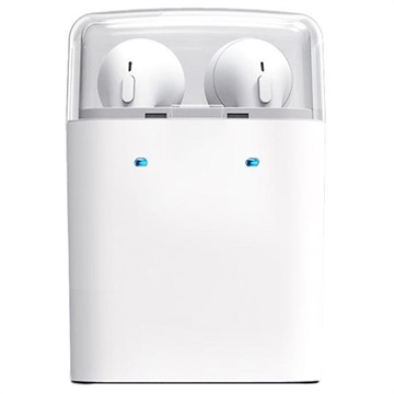 Auricolare Bluetooth Senza Fili Tws Dacom Con Caricabatterie Portatile Bianco Auricolare Bluetooth Senza Fili Tws Dacom Con Caricabatterie Portatile Bianco