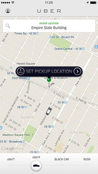 Uber app di viaggio