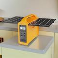 Eg013Li 100W 76.8Wh: stazione di ricarica portatile con pannello solare pieghevole - Giallo