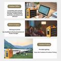 Eg013Li 100W 76.8Wh: stazione di ricarica portatile con pannello solare pieghevole - Giallo