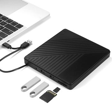 005 Unità ottica esterna USB-C/USB con lettore di schede SD/TF - Riproduzione e masterizzazione di CD/DVD