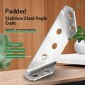 10 staffe triangolari in acciaio inossidabile con 40 viti per mobili - Argento