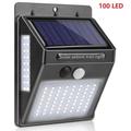 Lampada da parete solare per esterni a 100 LED su tre lati con sensore di movimento