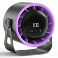 Ventilatore da tavolo e da parete regolabile a 100 velocità con display digitale e luce ambientale - Nero / Viola