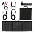 Pannello solare portatile da 100W con triplo ripiegamento e caricatore per campeggio ed escursionismo - IP65 - Nero