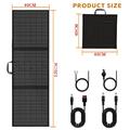Pannello solare portatile da 100W con triplo ripiegamento e caricatore per campeggio ed escursionismo - IP65 - Nero