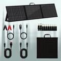 Pannello solare portatile da 100W con triplo ripiegamento e caricatore per campeggio ed escursionismo - IP65 - Nero