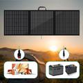 Pannello solare portatile da 100W con triplo ripiegamento e caricatore per campeggio ed escursionismo - IP65 - Nero
