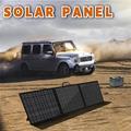 Pannello solare portatile da 100W con triplo ripiegamento e caricatore per campeggio ed escursionismo - IP65 - Nero