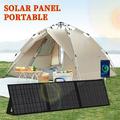 Pannello solare portatile da 100W con triplo ripiegamento e caricatore per campeggio ed escursionismo - IP65 - Nero