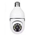 Telecamera di sicurezza PTZ WiFi 1080p con attacco per lampadina E27 e visione notturna - Bianca
