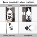 Telecamera di sicurezza PTZ WiFi 1080p con attacco per lampadina E27 e visione notturna - Bianca