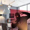 Telecamera di sicurezza PTZ WiFi 1080p con attacco per lampadina E27 e visione notturna - Bianca