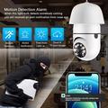 Telecamera di sicurezza PTZ WiFi 1080p con attacco per lampadina E27 e visione notturna - Bianca