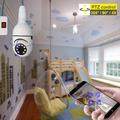 Telecamera di sicurezza PTZ WiFi 1080p con attacco per lampadina E27 e visione notturna - Bianca