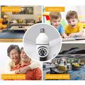 Telecamera di sicurezza PTZ WiFi 1080p con attacco per lampadina E27 e visione notturna - Bianca