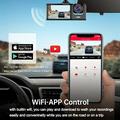 Dash cam per auto con tripla lente WiFi 1080P e monitor di parcheggio