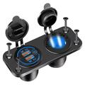 Caricabatterie USB doppio QC3.0 da 12V/24V con presa accendisigari per auto, barche e camper - Blu