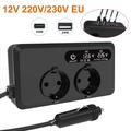 Inverter da 12V DC a 220V AC per auto 200W - Nero
