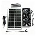 Pannello solare da 12V con doppia ventola di scarico da 120mm per la ventilazione di gabbie per animali domestici - 10W