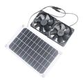 Pannello solare da 12V con doppia ventola di scarico da 120mm per la ventilazione di gabbie per animali domestici - 10W