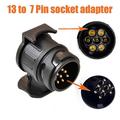 Adattatore da 13 a 7 poli per rimorchi 12V - 2 pezzi - Nero