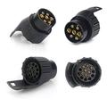 Adattatore da 13 a 7 poli per rimorchi 12V - 2 pezzi - Nero