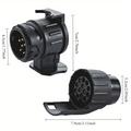 Adattatore da 13 a 7 poli per rimorchi 12V - 2 pezzi - Nero