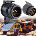 Adattatore da 13 a 7 poli per rimorchi 12V - 2 pezzi - Nero