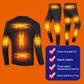 Set di intimo termico riscaldato elettricamente a 13 zone - Taglia L - Nero