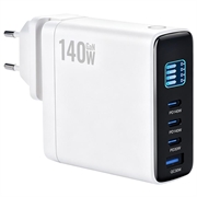 Caricabatterie da muro GaN da 140W con display TFT - 3x USB-C, 1x USB-A