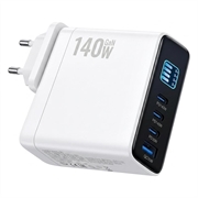 Caricabatterie da muro GaN da 140W con display TFT - 3x USB-C, 1x USB-A