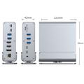 Docking station USB-C 15 in 1 con supporto - Grigio
