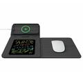 Tappetino per mouse pieghevole da 15 W con base di ricarica wireless e lavagna - Nero