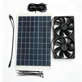 Sistema di ventilazione a doppia ventola con pannello solare da 15W per cuccia per animali domestici - IP68, 18V