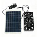 Sistema di ventilazione a doppia ventola con pannello solare da 15W per cuccia per animali domestici - IP68, 18V
