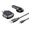 Kit di Caricabatterie  per Micro USB - Nero