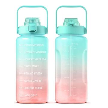 Bottiglia d\'acqua da 2,2L Bottiglia per lo sport senza BPA con cannuccia e indicatore del tempo Brocca d\'acqua motivazionale per lo sport 