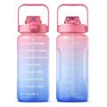 Bottiglia d'acqua da 2,2L Bottiglia per lo sport senza BPA con cannuccia e indicatore di tempo Brocca d'acqua motivazionale per lo sport 