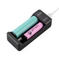 Caricabatteria USB intelligente agli ioni di litio a 2 slot - 3.7V/4.2V - Nero