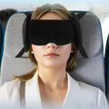 Cuscino da viaggio regolabile 2 in 1 con maschera per dormire - Nero