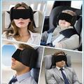 Cuscino da viaggio regolabile 2 in 1 con maschera per dormire - Nero