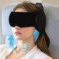 Cuscino da viaggio regolabile 2 in 1 con maschera per dormire - Nero