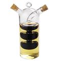 Bottiglia dosatrice di olio e aceto in vetro 2 in 1 - Capacità 350ml/80ml - Senza BPA