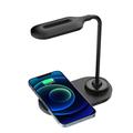 Lampada da scrivania a LED 2 in 1 con caricatore wireless rapido da 15W - Nero